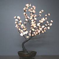 View 30" Artificial White Bonsai Electric Artificial Lighted Tree with Bowl (128 Clear Lights)